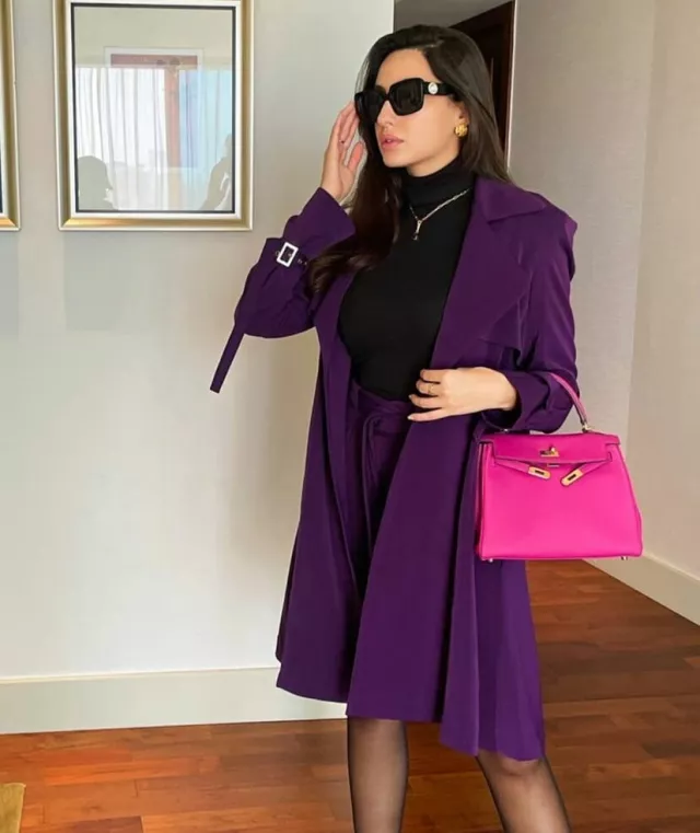 Nora Fatehi Stunned In A Purple Co-Ord Set And Accessories Worth Rs. 3 ...