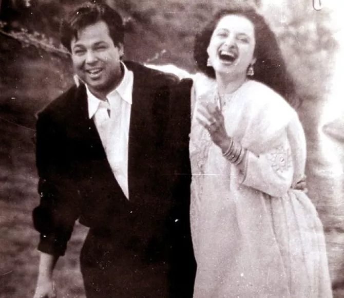 Rekha with husband Mukesh Agarwal