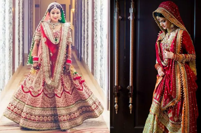 bridal lehenga chunni style