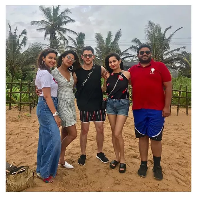 Parineeti Chopra, Priyanka Chopra and Nick Jonas