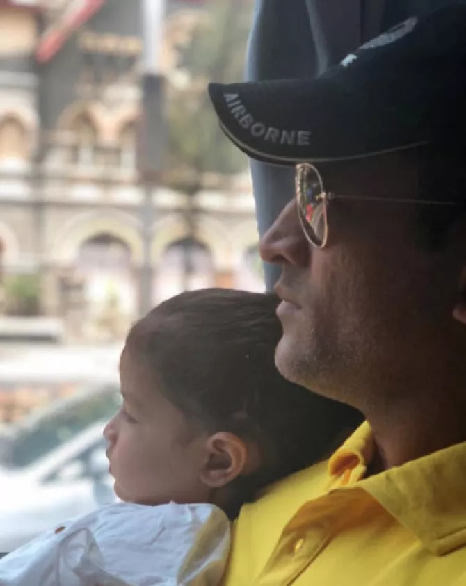 MS Dhoni and Ziva Dhoni