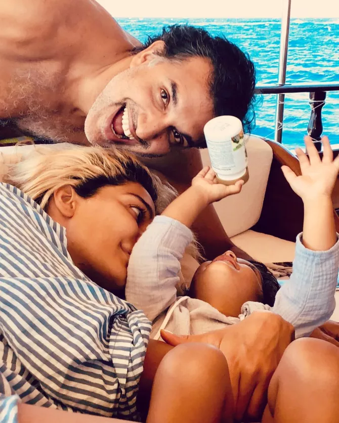 Lisa Haydon, Dino Lalvani and Zack Lalvani