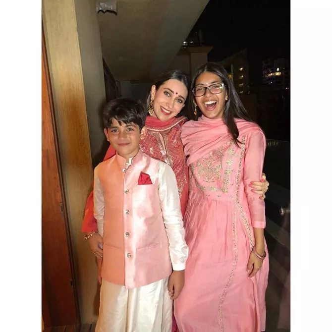 Karisma Kapoor, Samiera Kapoor and Kiaan Raj