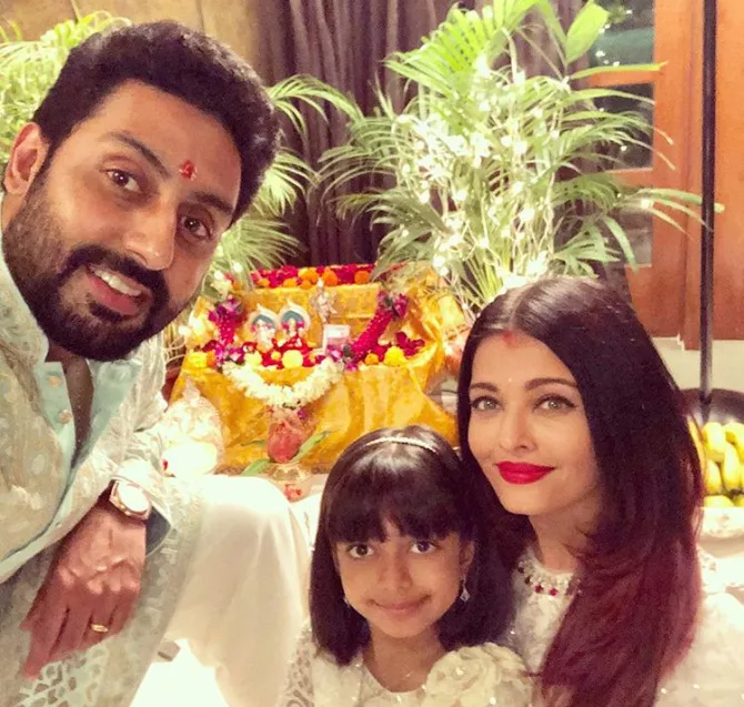 Abhishek Bachchan, Aishwarya Rai Bachchan and Aaradhya Bachchan