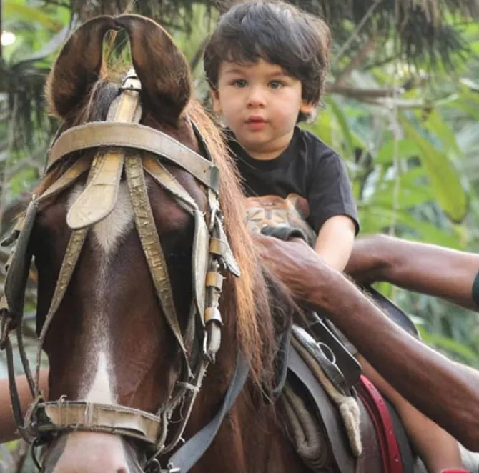 Taimur Ali Khan horse riding