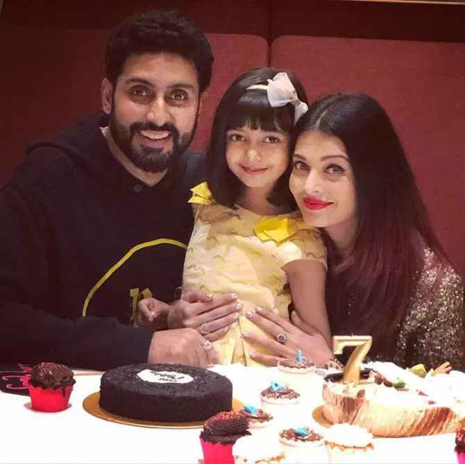 Abhishek Bachchan, Aishwarya Rai Bachchan and Aaradhya Bachchan