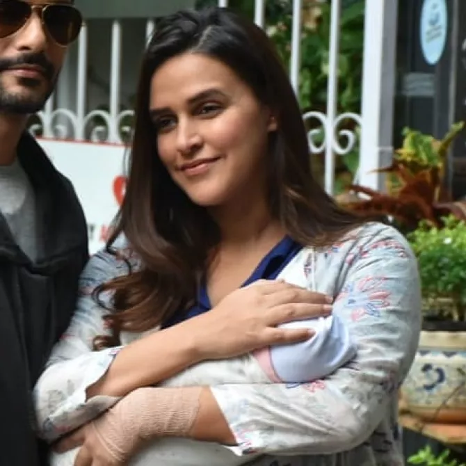 Neha Dhupia, Angad Bedi And Mehr Dhupia Bedi
