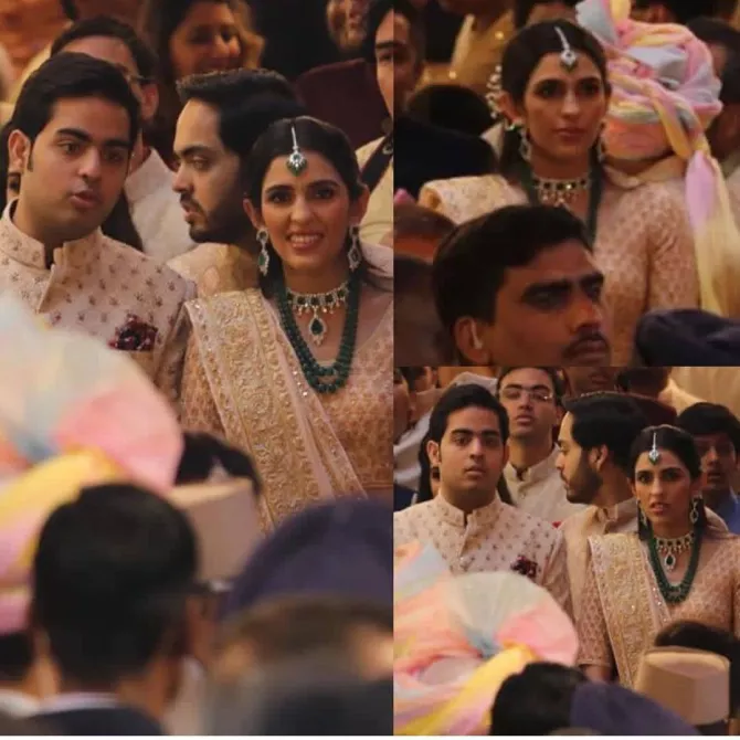 Akash and Shloka at Isha's wedding