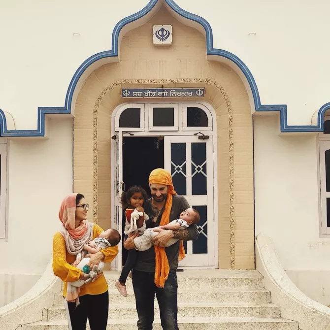 Sunny Leone, Daniel Weber, Nisha Kaur Weber, Asher Singh Weber and Noah Singh Weber