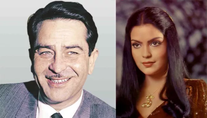 Raj Kapoor and Zeenat Aman
