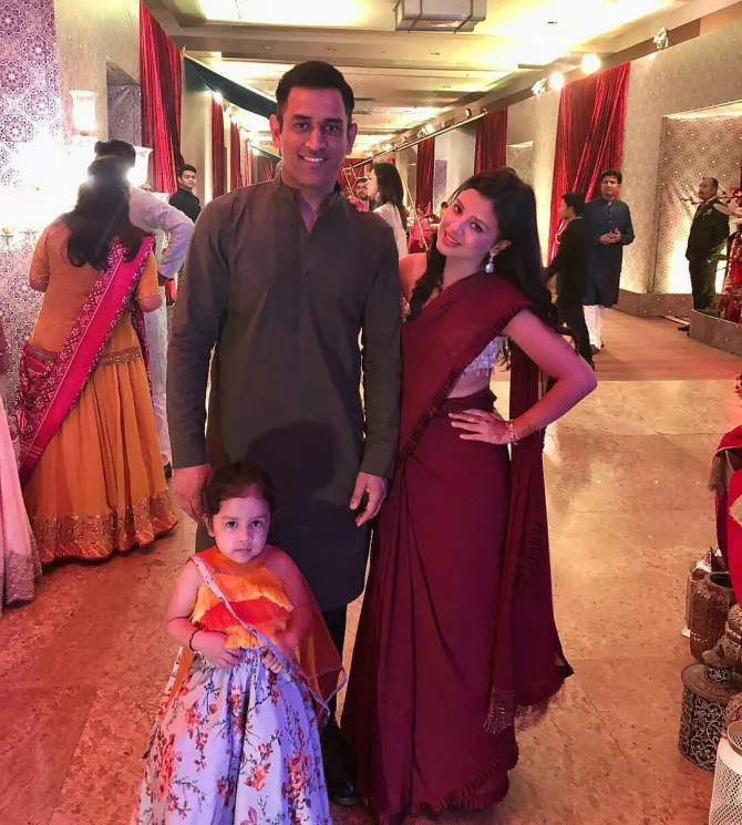 Dhoni and his wife, Sakshi Dhoni and Ziva