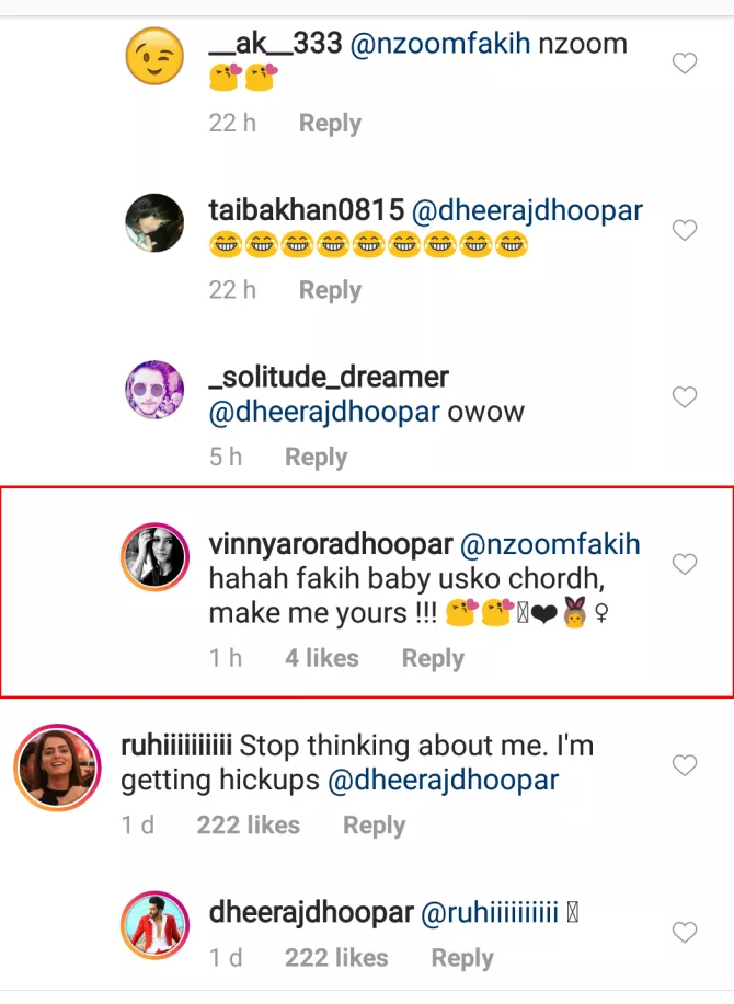 Dheeraj Dhoopar, Anjum Fakih and Vinny Arora Instagram Exchange