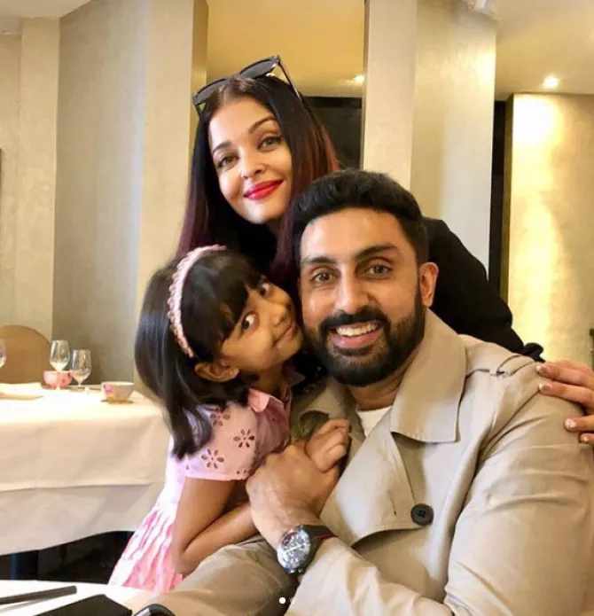 Abhishek Bachchan, Aishwarya Rai Bachchan and Aaradhya Bachchan