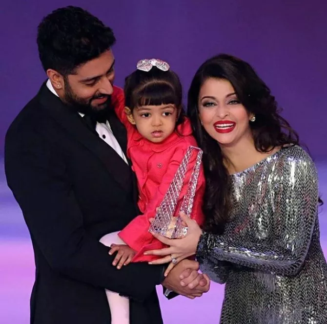 Abhishek Bachchan, Aishwarya Rai Bachchan and Aaradhya Bachchan