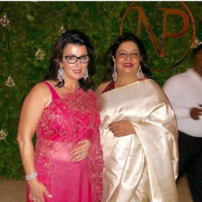 Madhu Chopra And Denise Jonas At The Engagement Party