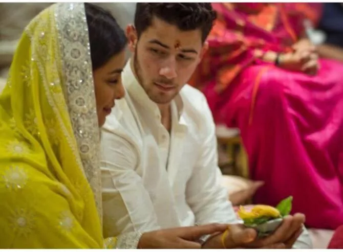 Priyanka Chopra And Nick Jonas Engagement Bash Look