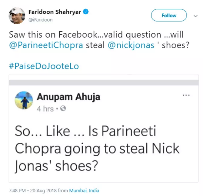 Parineeti Chopra, Priyanka Chopra and Nick Jonas