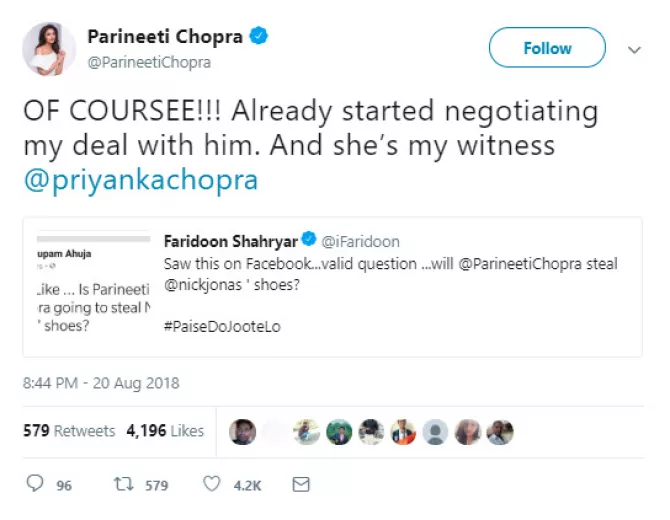 Parineeti Chopra, Priyanka Chopra and Nick Jonas