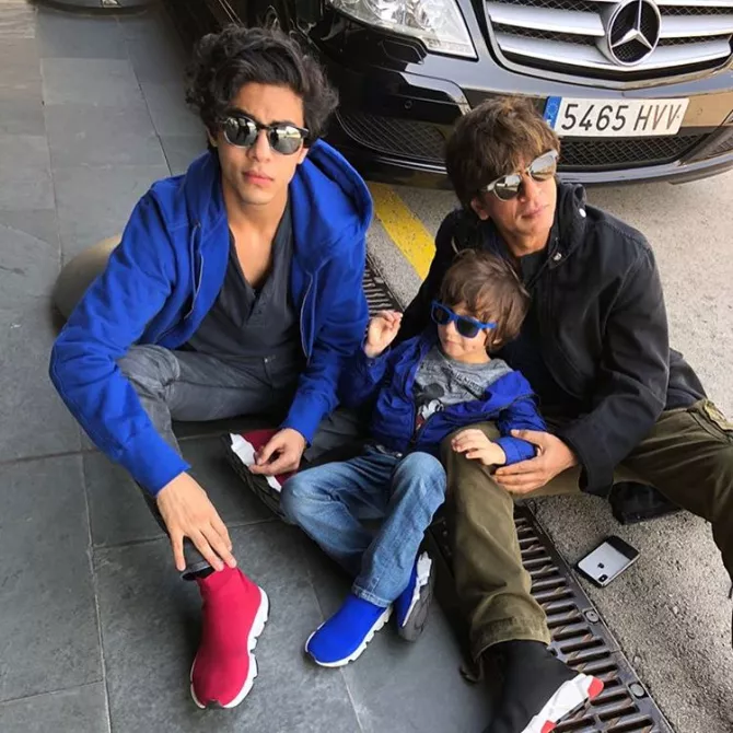 Aryan Khan, Shah Rukh Khan and AbRam Khan