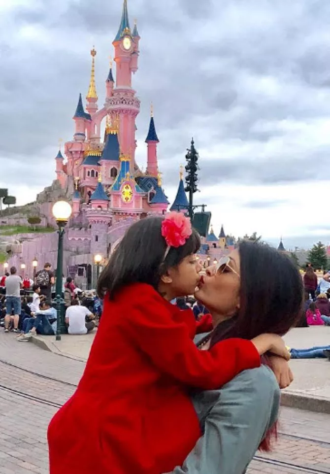 Aishwarya and Aaradhya
