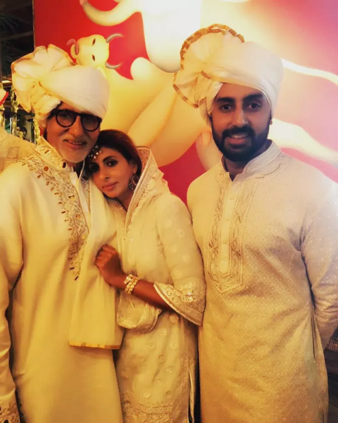 Amitabh Bachchan and Shweta Bachchan Nanda