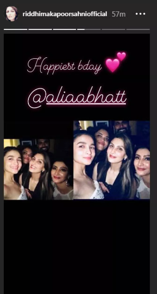 Alia BhattÃƒÆ’Ã‚Â¢ÃƒÂ¢Ã‚â€šÃ‚Â¬ÃƒÂ¢Ã‚â€žÃ‚Â¢s probable sister-in-law, Riddhima Kapoor Sahni bday wish