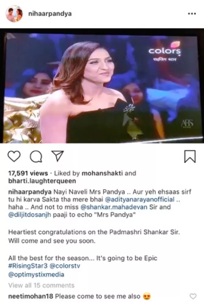 Neeti Mohan and Nihaar Pandya