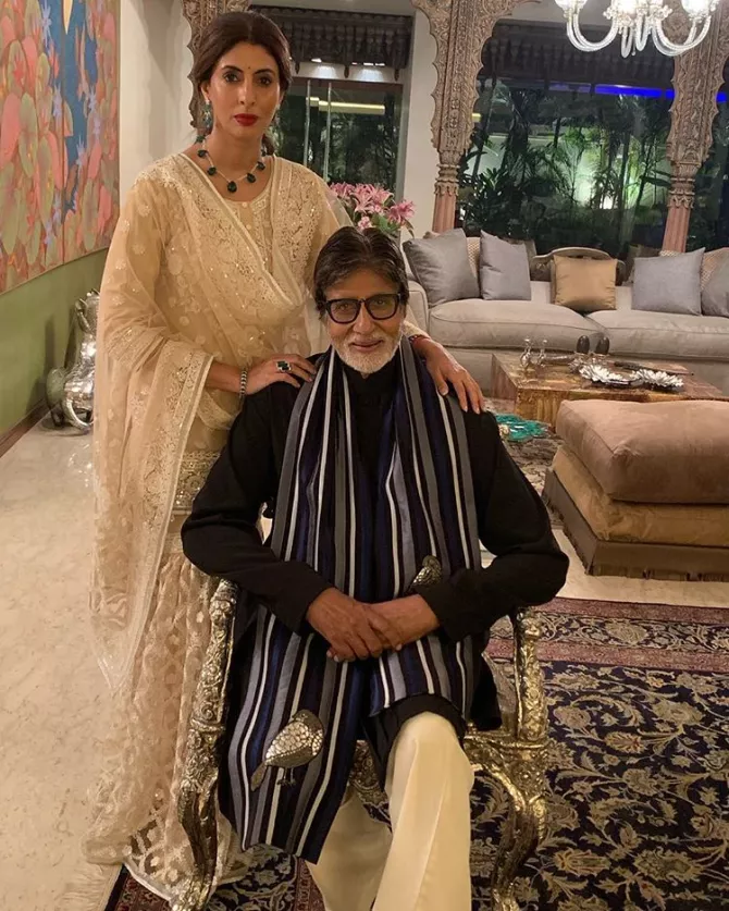 Shweta Bachchan Nanda and Amitabh Bachchan