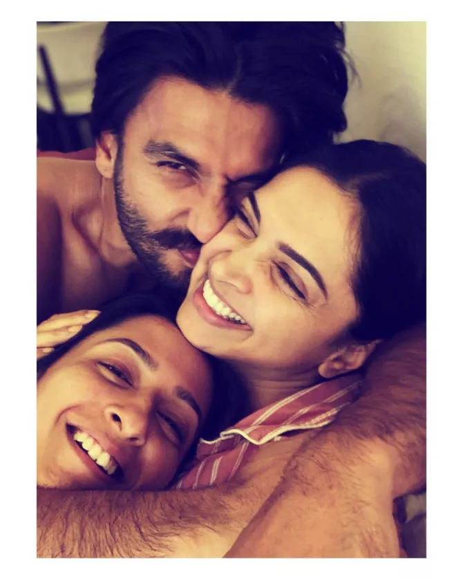 Deepika Padukone, Ranveer Singh and Anisha Padukone
