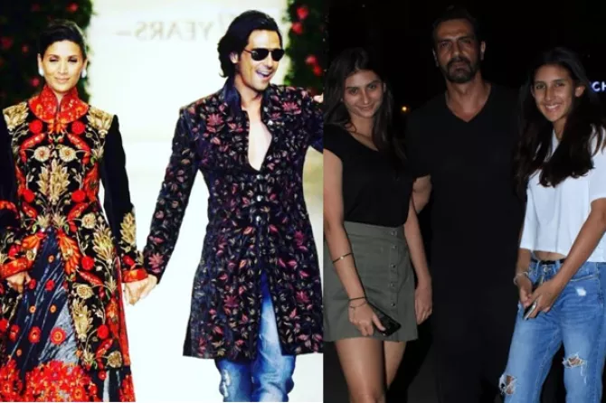 Arjun Rampal and Mehr Jesia and two kids