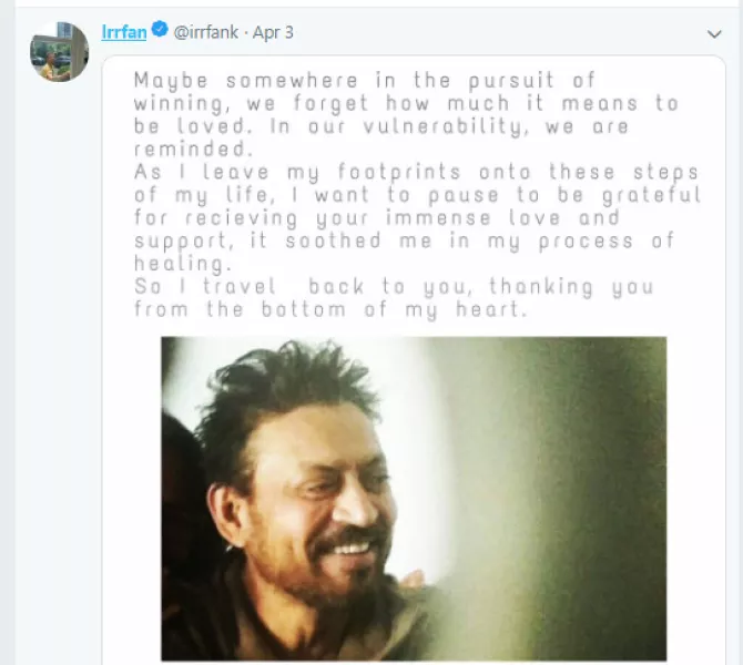 Irrfan Khan's comeback note