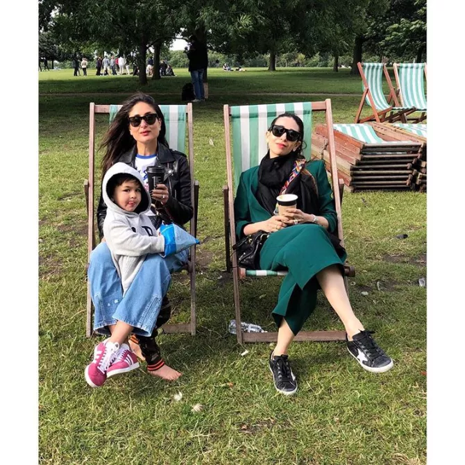 Kareena Kapoor Khan, Karisma Kapoor and Taimur Ali Khan