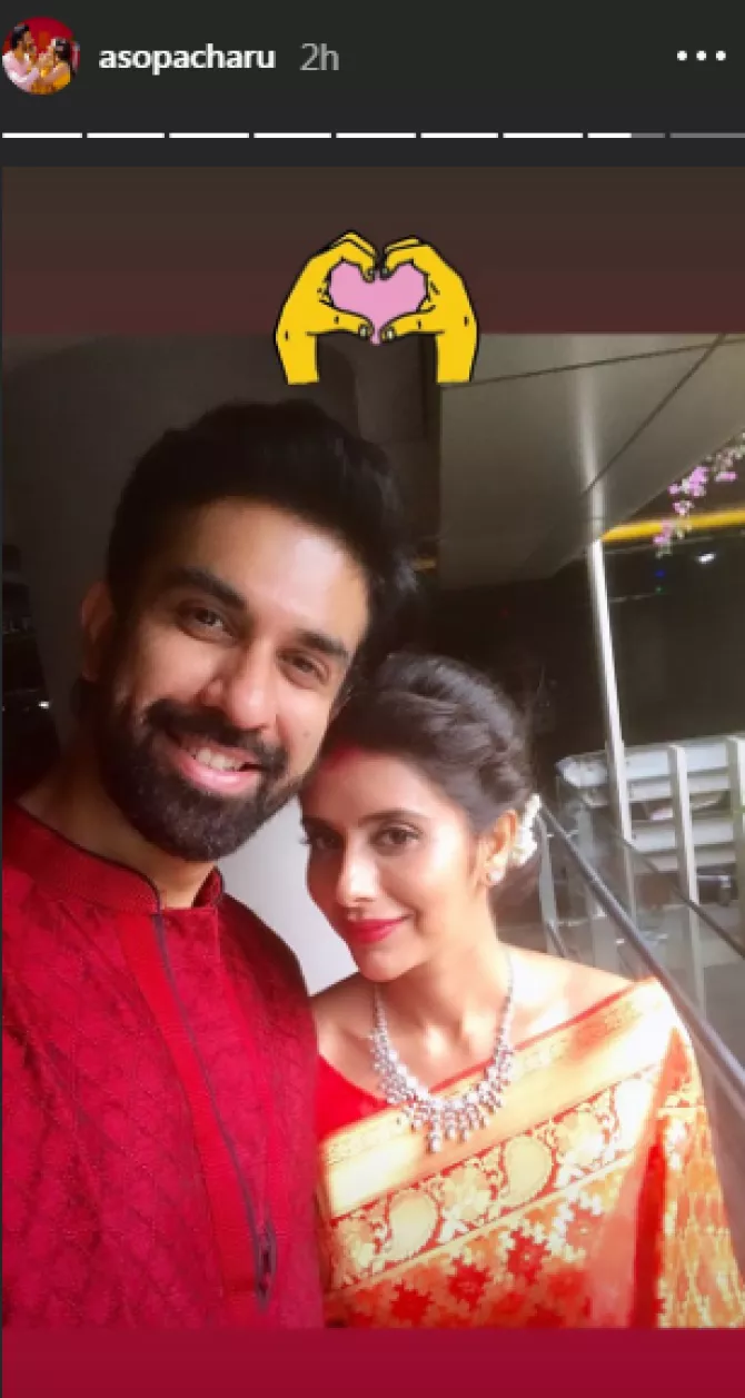 Charu Asopa and Rajeev Sen