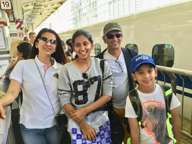 Juhi Chawla, Jahnavi Mehta, Jay Mehta and Arjun Mehta