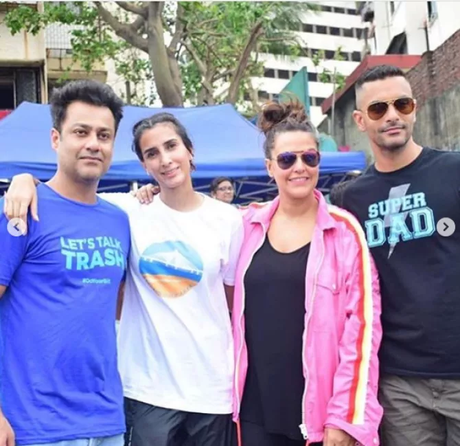 beach cleaning Angad and Neha