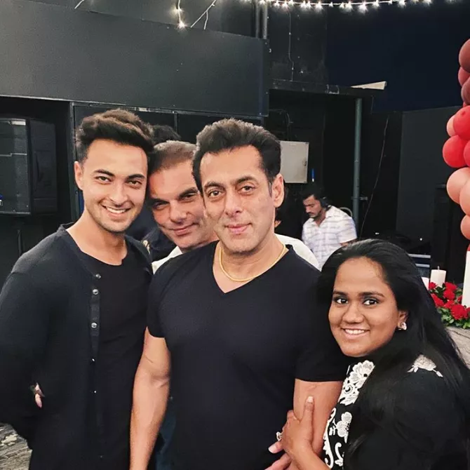 Salman Khan, Arpita Khan Sharma and Aayush Sharma