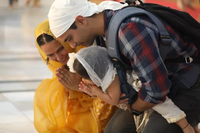 Neha Dhupia, Angad Bedi and Mehr Dhupia Bedi