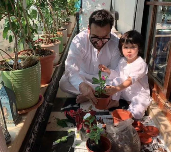 Saif Ali Khan and Taimur Ali Khan