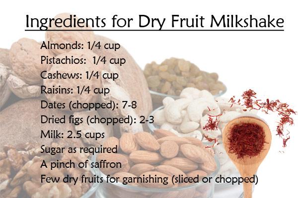 Dry fruit milkshake
