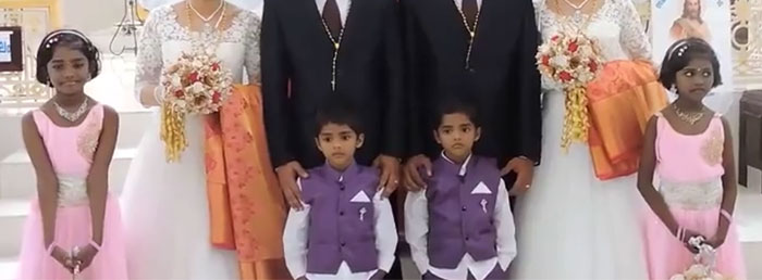 Twin brothers marry twin girls by twin priests in Kerala