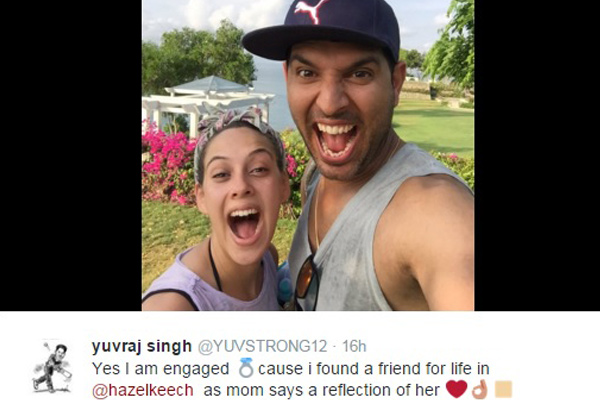 yuvraj singh and hazel keech engaged
