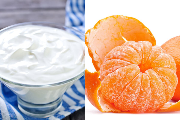 yoghurt and orange peels