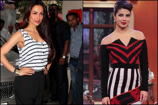 striped clothing for hourglass body shaped woman - bollywoodshaadis