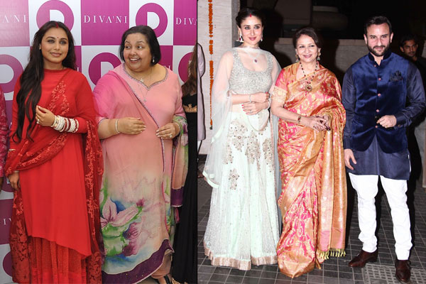 Rani Mukerjee with Pamela Chopra, Saifeena at Soha Ali Khan's reception