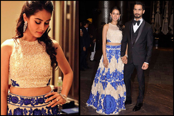 mira rajput mumbai reception dress details