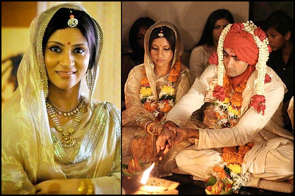 konkana sen sharma wedding day maang tikka- bollywoodshaadis