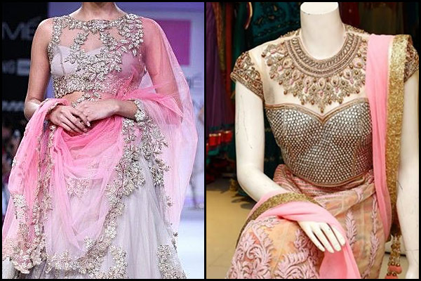 bridal lehenga neckline designs 9- bollywoodshaadis