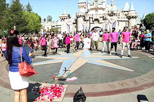 disney land flash mob proposal video goes viral- bollywoodshaadis
