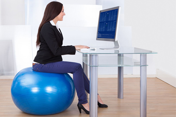 make exercise ball your work chair