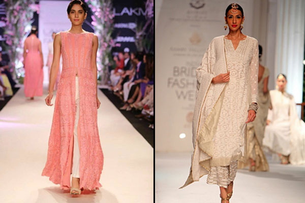 haldi ceremony outfit ideas for brides and bridesmaids pant suits lakme fashion week